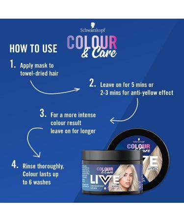 Schwarzkopf LIVE Colour & Care Hair Mask - Icy Pearl 150ml | Blonde Toning Colour Boost Semi-permanent Silver Hair Dye | Lasts Up To 6 Washes - Buy Online on GoSupps.com
