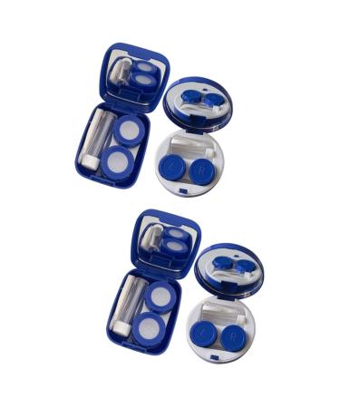 Gatuida 4 pieces colored contact lenses eye contact case pearl case for contact lenses contact lens holder case carrier for eye contact lenses form container deliveries storage box