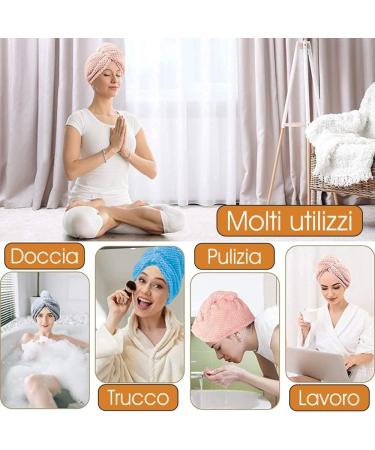 Super Absorbent Microfiber Fleece Turban Hair Towel - Quick Drying Hood for Curly & Smooth Hair - Buy Online on GoSupps.com