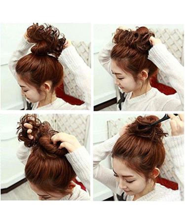 Silk-Co Hair Part with Rubber Band | Wavy Soft Bun & Thickening Hair Extensions | Dark Brown Messy Bun Updo - 25g - Buy Online on GoSupps.com