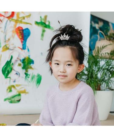 Kilshye Princess Tiara Comb | Small Crystal Girls Crown Hair Comb | Rhinestone Birthday Prom Tiaras Headband for Kids - A-silver - Buy Online on GoSupps.com