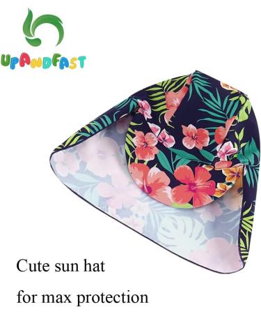 UPF 50+ Navy Flower Baby Girls Swimsuit with Snap Bottom | 12-18 Months | UV Sun Protection - Buy Online on GoSupps.com