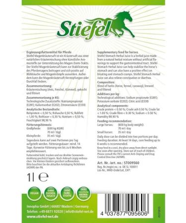 Stiefel Gastric Herb Juice | Pack of 2 x 1 Litre | Liquid Supplement for Horses | Support for Gastric and Digestive Disorders | No Dyes - Buy Online on GoSupps.com