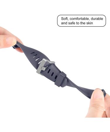 3 Pack Bands Compatible with Fitbit Charge 2  Classic & Special Edition Replacement Bands for Fitbit Charge 2  Women Men Large( 6.7"-8.1" ) Black/Gray/Navy Blue - Buy Online on GoSupps.com