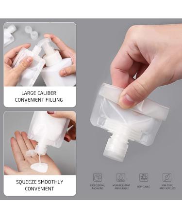 15 Pack Portable Travel Fluid Bags Plastic Stand Up Nozzle Pouches Clear Flip Top Packaging Bags For Lotion Shampoo Conditioner Shower Gel Hand Soap with Labels and Funnel - Buy Online on GoSupps.com