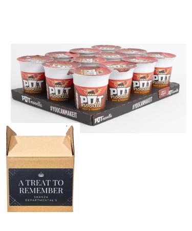 Pot Noodle Beef & Tomato - Case of 12 x 90g Pots | Irresistibly Delicious Tasty and Yummy Authentic Chinese Flavors | Quick and Convenient Asian Fusion Delight for Instant Satisfaction - Buy Online on GoSupps.com