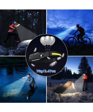 Rechargeable LED Headlamp 3-Pack with Motion Sensor | 230 COB Wide Beam, 5 Modes | Waterproof and Bright Headlights for Adults, Hardhat, Running, Camping - Buy Online on GoSupps.com