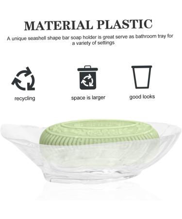 TIDTALEO Shell Soap Dish Bathroom Sponge Holder Home Bathroom Soap Dish Soap Case Shower Soap Shampoo Dish Nylon Hole Sleeves Dish Sponge Holder Bath Soap Holder Bar Liquid Plastic Soap Pad Transparent 9.5x9.5CM - Buy Online on GoSupps.com