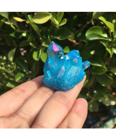 Natural Crystal Rough Crystal 2 Pieces 60g Angel Crystal Cluster Blue and White Natural Titanium Coated Gemstone Quartz Cluster Home Decor Suitable for Home Office Decoration JZIGTDEM - Buy Online on GoSupps.com