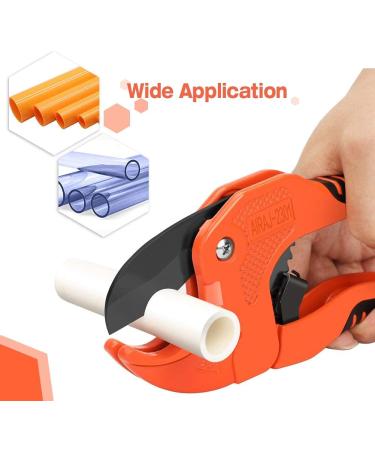 AIRAJ PVC Cutter Heavy Duty Ratchet-Type Pipe Cutter for Cutting Outer Diameter 42 mm PVC PPR Plastic Hoses and Plumbing Pipes for Electrician Maintenance Workers Professional Plastic Pipe Cutter Red - Buy Online on GoSupps.com