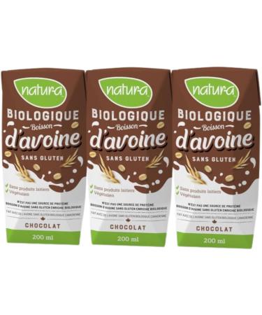 NATURA Mini Chocolate Oat Milk - Organic & Gluten Free - Dairy Free - Vegan - Shelf Stable - Plant Based Beverage - Non-GMO - Perfect for Lunch Box - Made in Canada | 200ml (Pack of 3) Chocolate - Oat - Buy Online on GoSupps.com