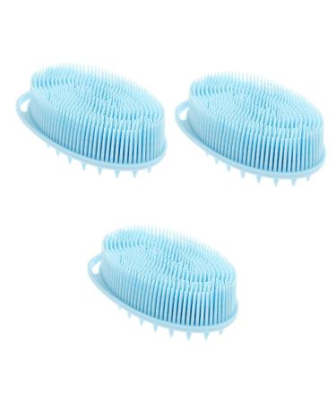 FRCOLOR 3pcs Double Sided Bath Brush Baby Bath Brush Silicone Body Brush Scalp Massager Brush Scalp Exfoliator Brush Bathing Brush Back Scrub Brush Showering Brush Baby Shower Scrubber 13x8cmx3pcs
