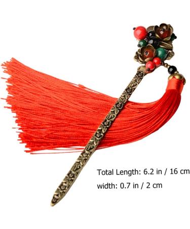 FRCOLOR Elegant Alloy Carved Decoration Pins Ancient Classical Sticks Women Flower Antiquity Chopsticks for Tassels Woman Maker Beads Retro Chinese Long Hanfu Fork Floral Stick Curving - Buy Online on GoSupps.com