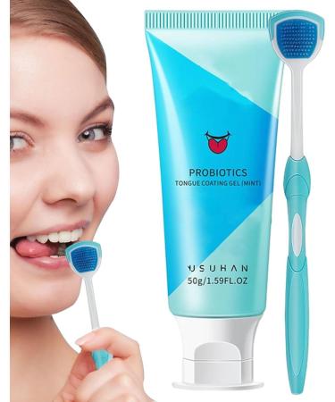 Intoximt Gums Tongue Cleaner - Natural Organic Gel & Ergonomic Brush Set for Bad Breath & Stain Removal - Buy Online on GoSupps.com