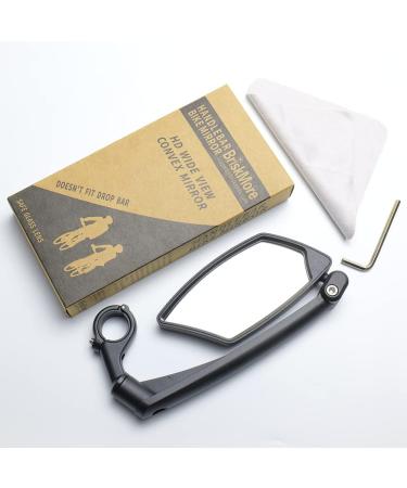 BriskMore Handlebar Bike Mirror - Scratch Resistant Glass Lens - Adjustable & Rotatable Rearview Bicycle Mirror - Silver Lens - Left Side - Buy Online on GoSupps.com