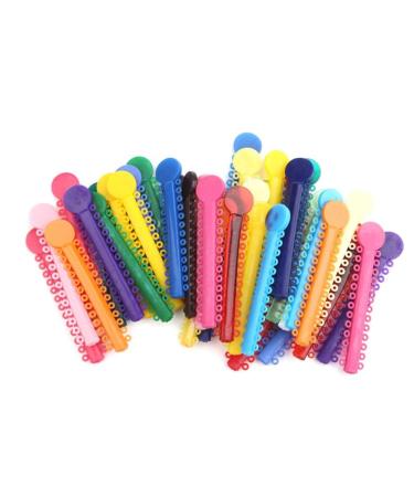 2080Pcs Braces Rubber Band Dental Orthodontics Elastic Ligature Ties Multi Color Rubber Band(2 bag 1040pcs/bag) (Multicolor)