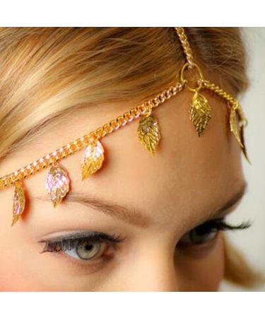 Yean Hair Accessories Head Chain with Leaves Pendant for Women & Girls - Elegant Boho Fashion - Buy Online on GoSupps.com