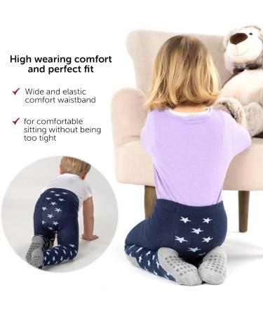 LaLoona Baby Crawling Tights with ABS Anti-Slip Sole, Knees - Stars Blue 86/92 (12-24 Months) - Buy Online on GoSupps.com