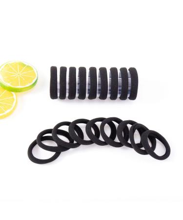 AHENOD 50PCS Seamless Elastic Hair Ties for Women - Ideal for Thick, Heavy, and Curly Hair - 1.57 Inch Diameter - Black - Buy Online on GoSupps.com