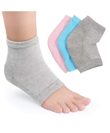 3 Pairs Gel Socks for Heel Protection & Moisturizing | Silicone Heel Spur Bandage for Dry Cracked Feet - Buy Online on GoSupps.com