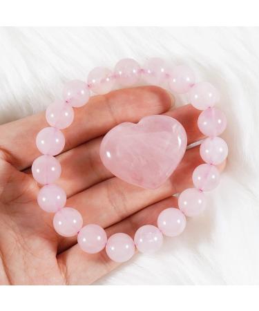 Rose Quartz Crystal Love Stone 3cm Thumb Pocket Stone Bracelet - Natural Energy for Reiki Balancing, Meditation & Women's Gift - Buy Online on GoSupps.com