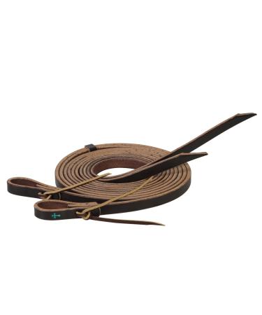 Turquoise Cross Skirting Leather Split Reins, dark oil