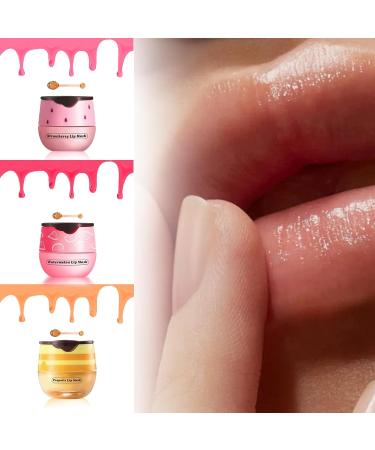 XdealCozyxc Honey Strawberry Watermelon lip balm Set Bee Balm Lip Mask Moisturizing Care Lighten Dark Lip Color Reduce Lip Lines - Buy Online on GoSupps.com