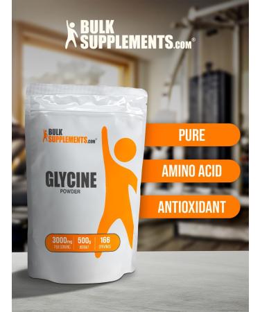 BulkSupplements.com Glycine Powder - Glycine Supplements Glycine 3000mg - Glycine Amino Acid Supplement Pure & Gluten Free - 3000mg per Serving 500g (1.1 lbs) (Pack of 1) - Buy Online on GoSupps.com