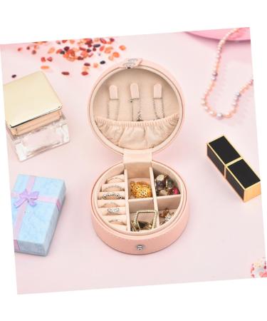 Zerodeko 2pcs Portable Jewelry Box Mens Earring Men Earring Small Earrings Container Girl Jewelry Earring Case Hoop Earrings for Girls Small Containers Watch Box Leather Travel Vintage 10X10X5CMx2pcs Pinkx2pcs - Buy Online on GoSupps.com