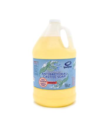 Antibacterial Unscented Pure Castile Soap Liquid for Face Hand & Body Wash Vegan Non-GMO Made in USA Dry & Sensitive Skin 64 fl. oz.