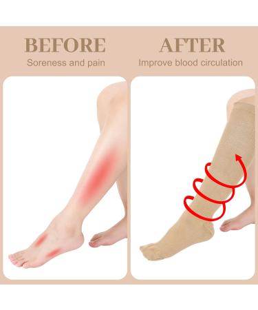 Firtink 2 Pairs Compression Socks For Women Men 20-30 Mmhg Knee High Socks Varicose Veins Socks Surgical Compression Socks For Nursing Pregnancy Flight Sports Travel - Buy Online on GoSupps.com