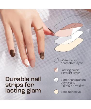 Gya Labs Nail Stickers - Earth Pattern - Long Lasting Gel Nail Strips for Women (20 Pcs) - Nail Art Kit - Buy Online on GoSupps.com