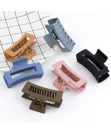 6 Pack Non-Slip Medium Hair Claw Clips - Strong Hold Hair Jaw Clips for Thin to Thick Hair - 3.5 Inch Square Claw Clips - Ideal for Fine and Long Hair (6 Colors) - Buy Online on GoSupps.com