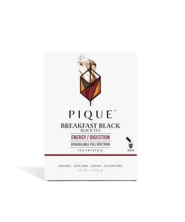 Pique Organic English Breakfast Tea Crystals - Caffeinated Black Tea for Energy, Prebiotic Polyphenols Support Healthy Digestion, Immunity - 14 Single Serve Sticks (Pack of 1) English Breakfast 14 Count (Pack of 1)