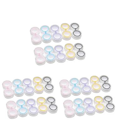 JECOMPRIS 45 STK Decorative contact lens container Case carrying bag For contact lenses container for soaking lentil lens holder lens holder lens holder Ousproof -proof container MX3PCs as shown x 3 pieces