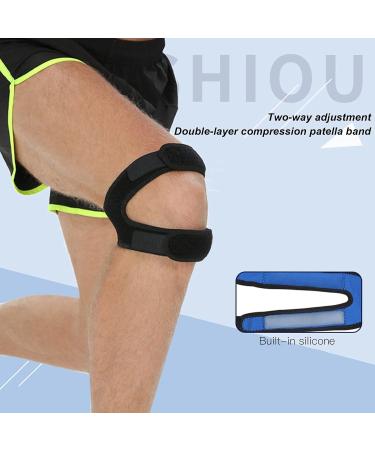 Adjustable Double Knee Patella Support Band - Stabilizer for Joint Pain Relief & Exercise | International Shipping - Buy Online on GoSupps.com