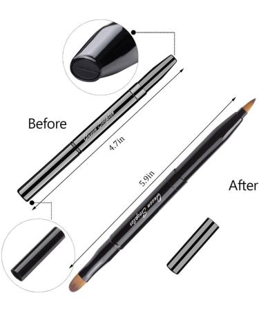 Retractable Dual End Lip Brush Concealer Brush with Cap Lipstick Eyeshadow Foundation Makeup Brushes Gold Black Purple - Buy Online on GoSupps.com