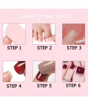 Folmywy False Toenails - Rhinestone Glossy Full Cover Short Square - 24Pcs Color-08 - Buy Online on GoSupps.com