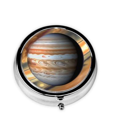 Jupiter Landscaperound Pill Box 3 Compartment Round Pill Box Organizer Portable Travel Pill Box for Traveling.