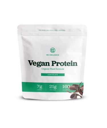 Sun Bay Organics Chocolate Vegan Protein Powder - 1.46 lb of Plant Based Organic 21g Protein Blend Shake Mix - Soy, Dairy, and Gluten Free Chocolate 1.46 Pound