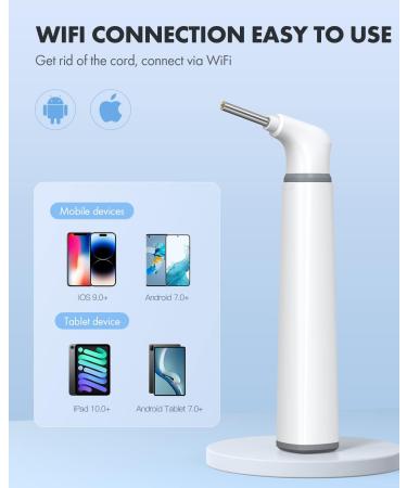 Anykit Wireless Otoscope Ear Camera - Dual View 3.9mm 720PHD WiFi Ear Scope with Ear Wax Removal Tool for Kids, Adults & Pets - Compatible with Android and iPhone - Buy Online on GoSupps.com
