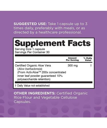 nbpure Organic Aloe Vera, Restore Gut Balance, Immunity Support and Digestive Wellness 30, Vegan Capsules - Buy Online on GoSupps.com