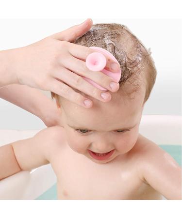 WAWTOOK Baby Bath Brush Set - Cradle Cap Bristle Brush & Soft Sponge Scrubber - Baby Care Essential for Dry Skin - Pink, Red & Yellow - Buy Online on GoSupps.com
