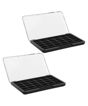 Homoyoyo Lot de 2 Palettes de Maquillage Vides 24 Emplacements avec Couvercle Transparent Bo tes Fards Paupi res Rechargeables en Plastique Abs/as/pp tuis Compacts L gers
