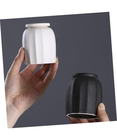 HOMSFOU Sealed Jar Tea Ceramic Jar Coffee Jar Black Pottery Travel White Teapot White 1PCS - Buy Online on GoSupps.com
