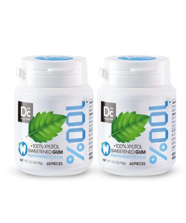 DC 24 Daily Care 100% xylitol chewing gum peppermint sugar -free and vegan without titanium dioxide without aspartame 2 x 60 pcon can bigpack with 120 chewing gum - Buy Online on GoSupps.com