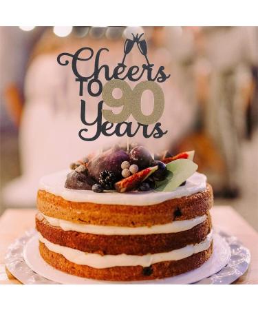 Cheers to 90 Years Cake Topper 90th Birthday Cake Topper for Brithday Party Cake Topper Decorations Cake Topper Decoration Supplies for Wedding Anniversary Party Birthday Party - Buy Online on GoSupps.com