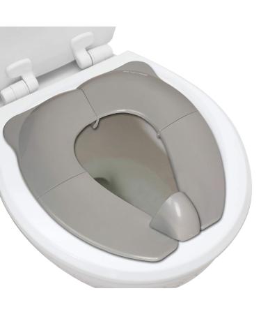 Enovoe Toddler Potty Seat - Foldable, Portable Potty Training Toilet Seat Toddler for Boys and Girls - Comfortable, Non-Slip Kids Toilet Seat Attachment(Grey)