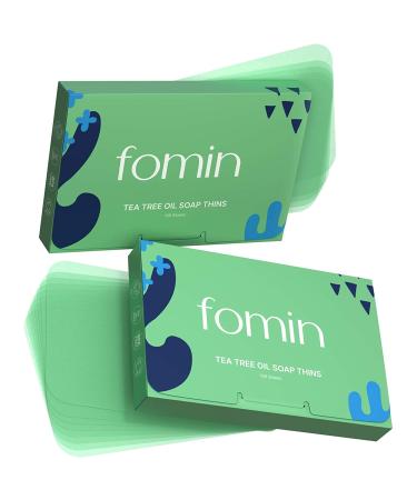 FOMIN - Antibacterial Paper Soap Sheets for Hand Washing - (200 Sheets) Tea Tree Portable Travel Soap Sheets Dissolvable Camping Mini Soap Portable Soap Sheets Tea Tree (Pack of 2)