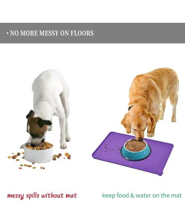 Reopet Silicone Feed Mats for Pets - Waterproof Dog & Cat Mats with Elevated Edges - 71x45 cm (1 Pack) - Purple - Buy Online on GoSupps.com